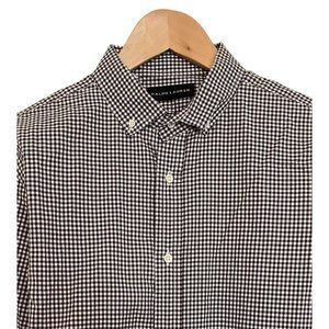 Ralph Lauren Black Label‎ Men's Button Down Dress Shirt Maroon/White Check 16.5